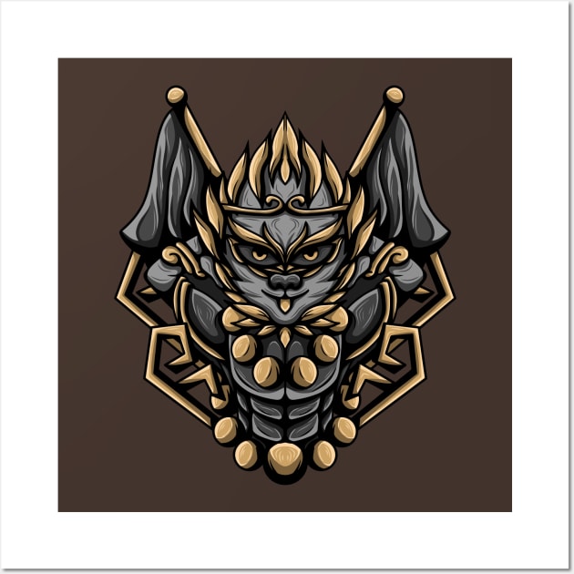 Artwork Illustration Of Monkey King Vector Wall Art by Endonger Studio